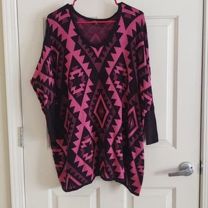 Vibala Shop Hot Pink & Black Oversized Sweater